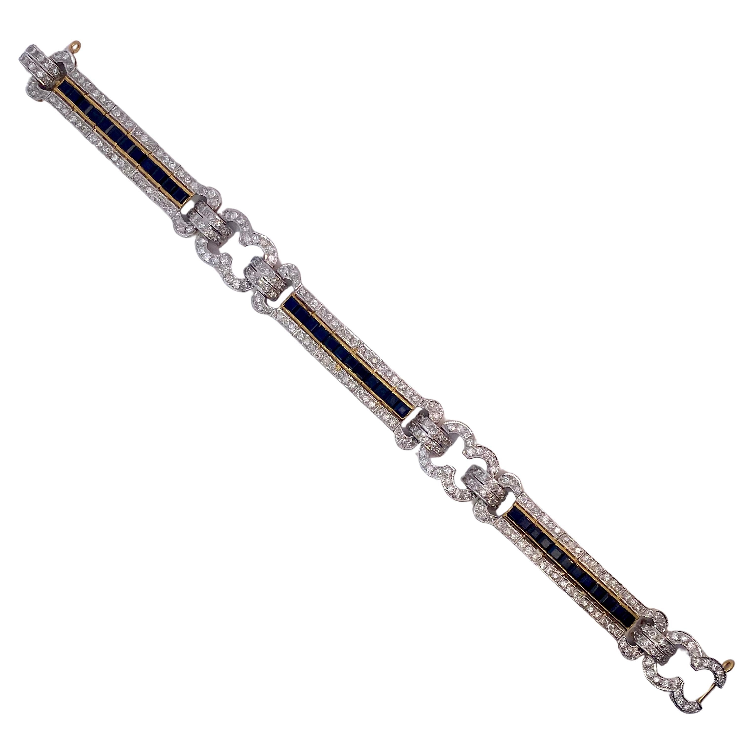 Sapphire & Diamond Bracelet For Sale
