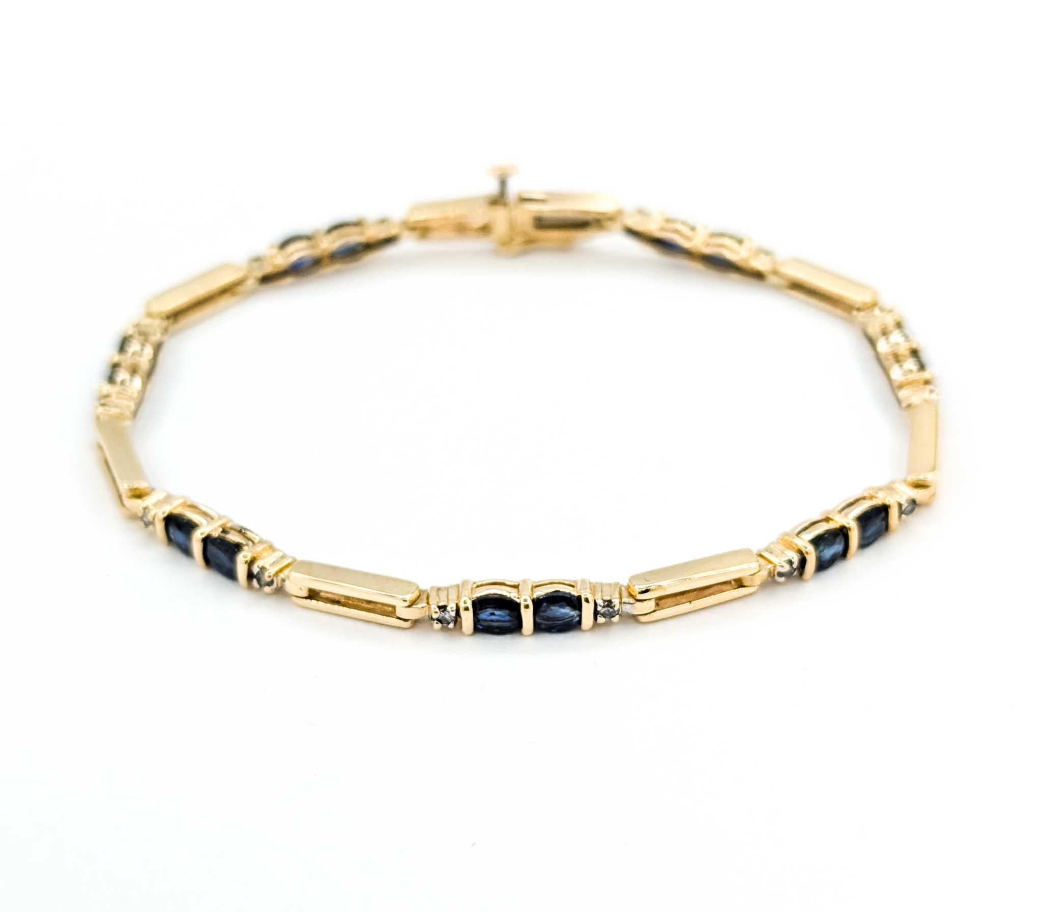 Women's Sapphire & Diamond Bracelet in 14k Yellow Gold