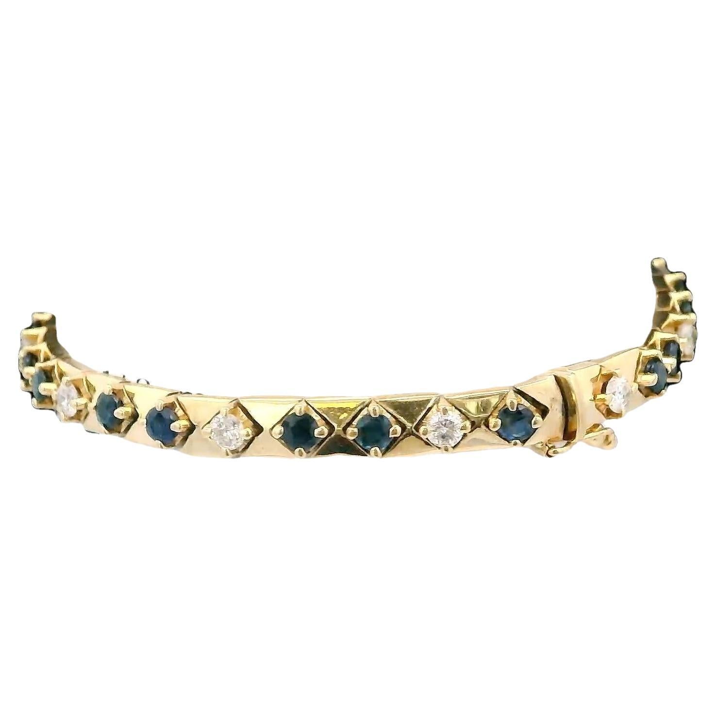 Sapphire & Diamond Bracelet Triangle Links