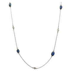 Sapphire & Diamond By The Yard 14 Karat Weißgold Halskette