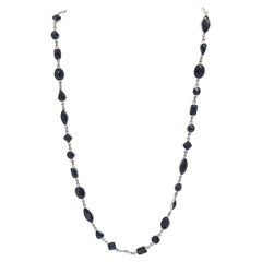 Sapphire Diamond by the Yard White Gold Necklace