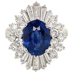 HARBOR D. Sapphire Diamond Cluster Cocktail Ring 7.47 Carat Platinum