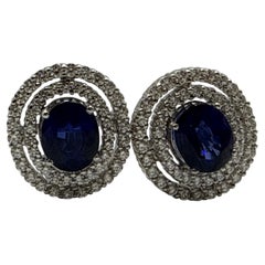 Sapphire Diamond cocktail earrings 18KT gold