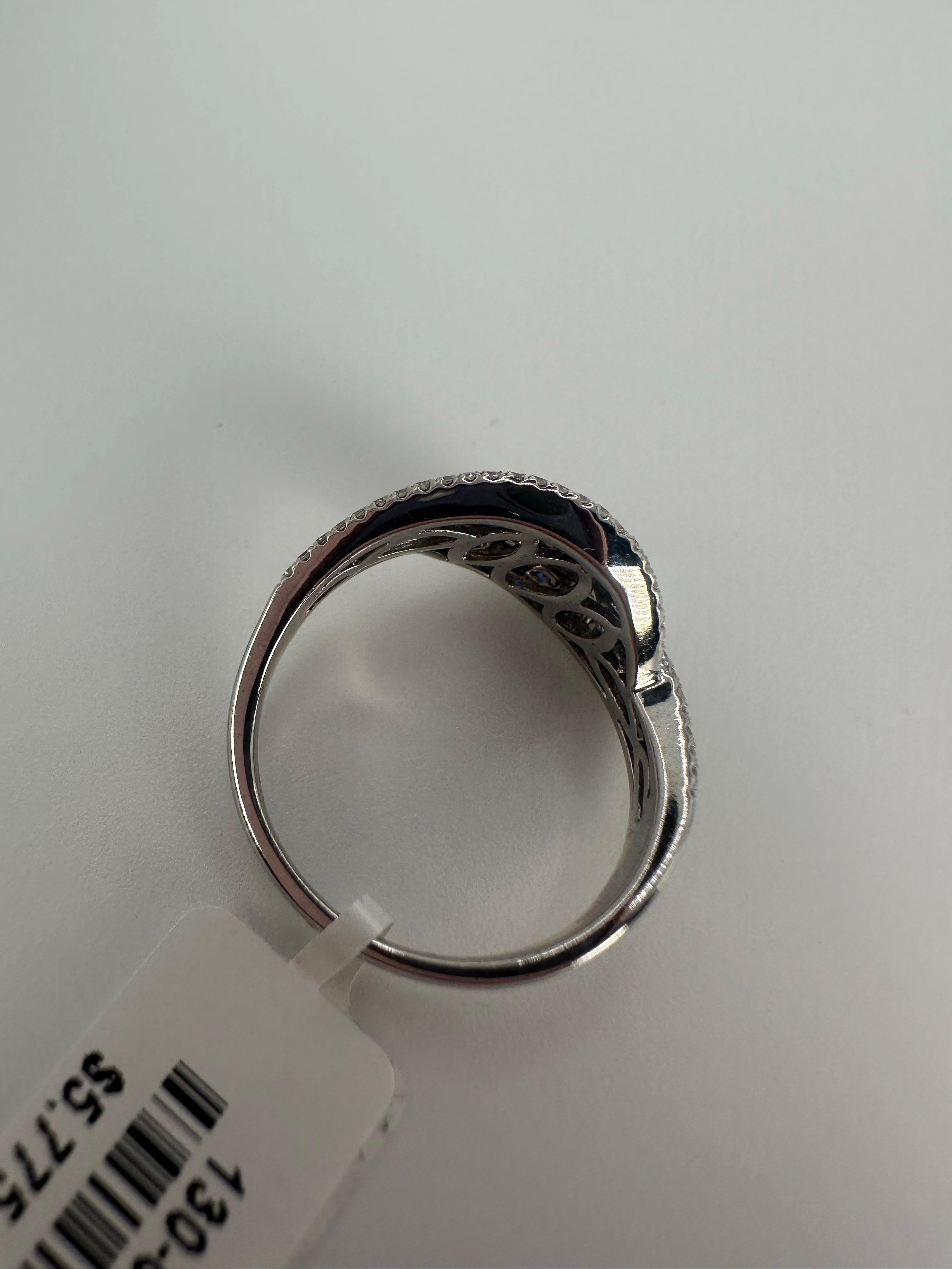 Sapphire Diamond cocktail ring 14Kt gold For Sale 6