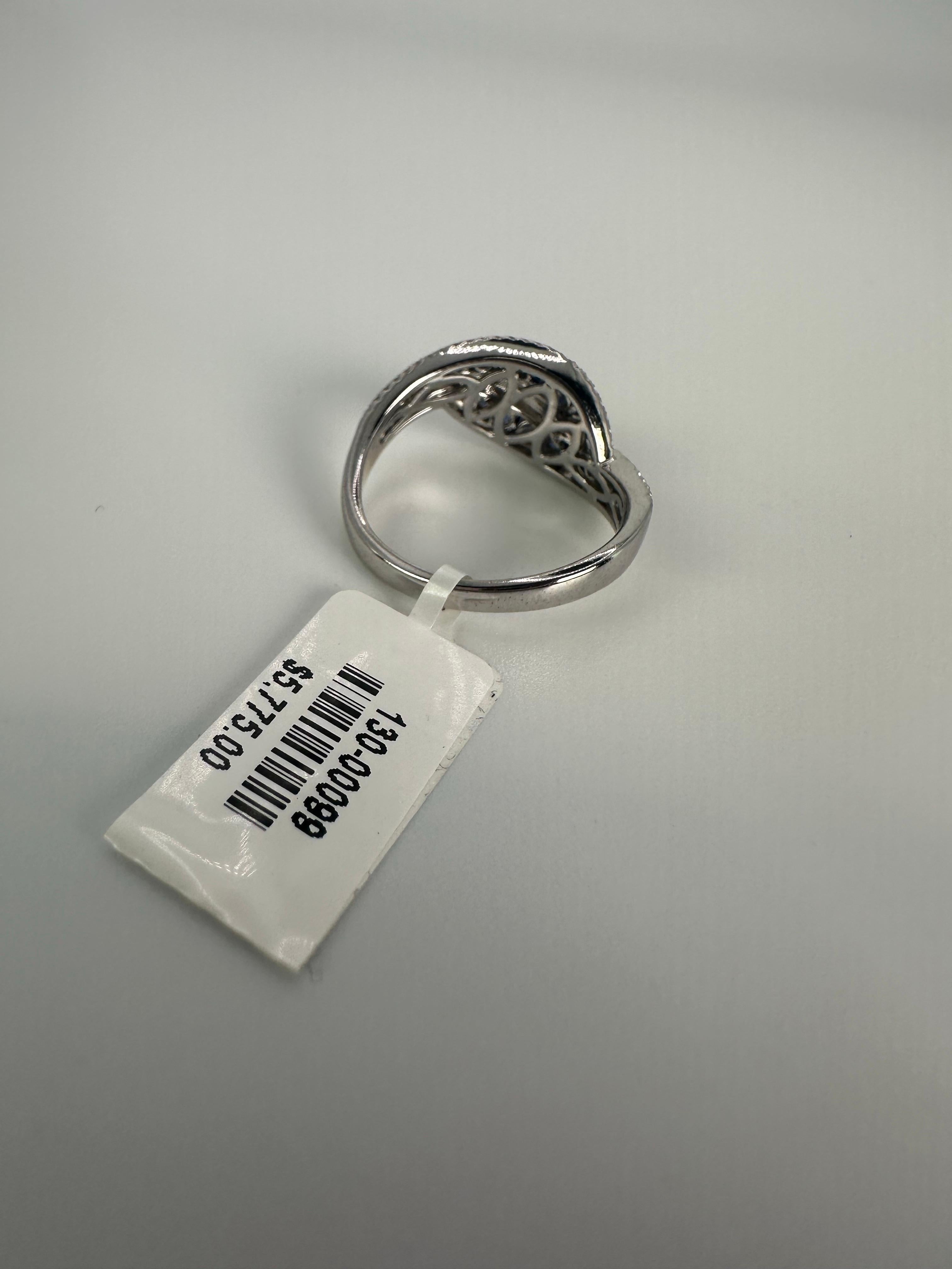 Sapphire Diamond cocktail ring 14Kt gold For Sale 4