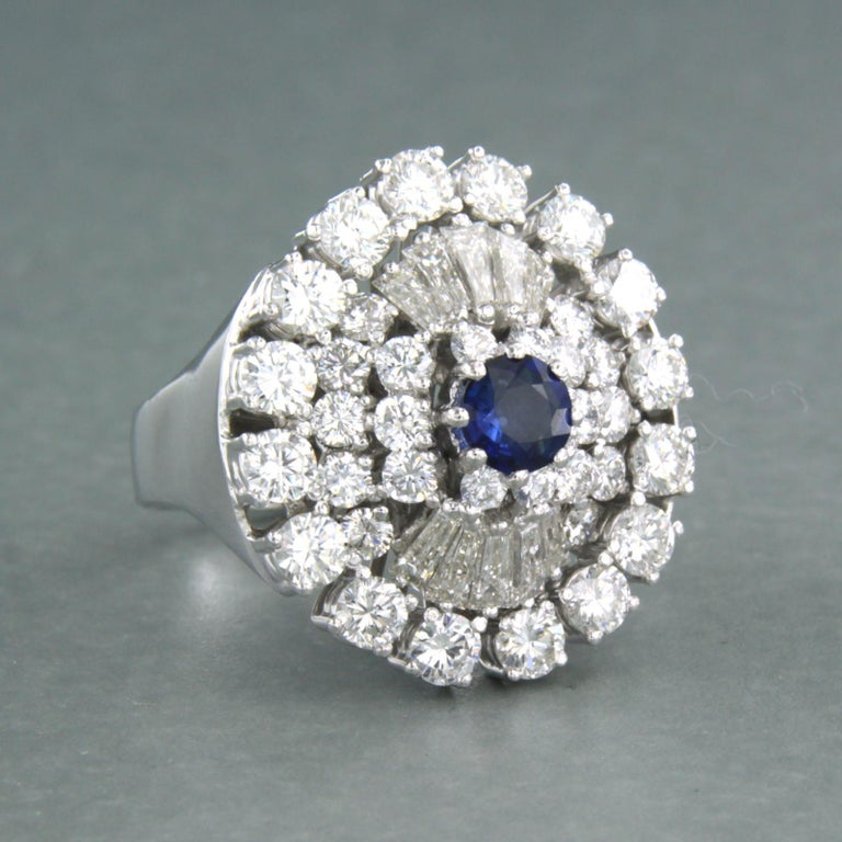 Sapphire Diamond Cocktail Ring For Sale at 1stDibs