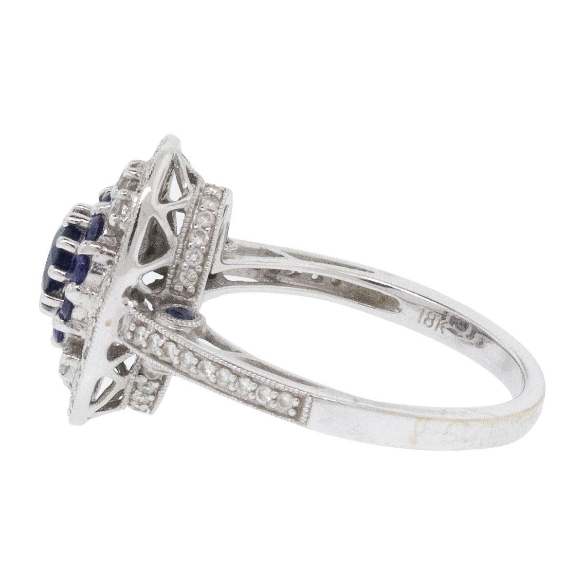 Sapphire & Diamond Cocktail Ring In Good Condition For Sale In Boca Raton, FL