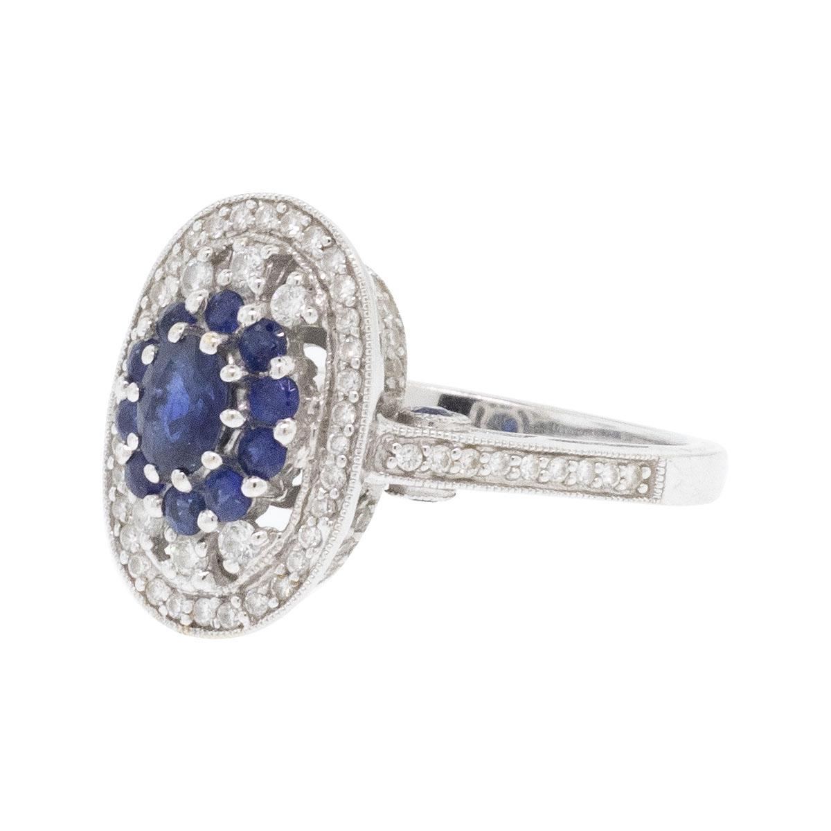 Women's Sapphire & Diamond Cocktail Ring For Sale