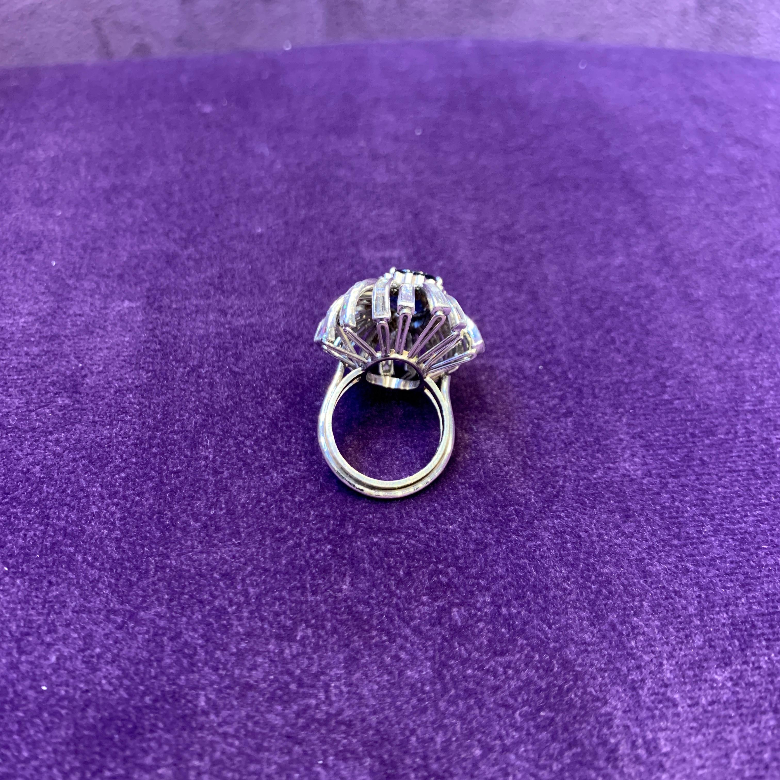 Sapphire & Diamond Cocktail Ring For Sale 2