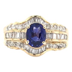 Vintage Sapphire 
Diamond Cocktail Ring