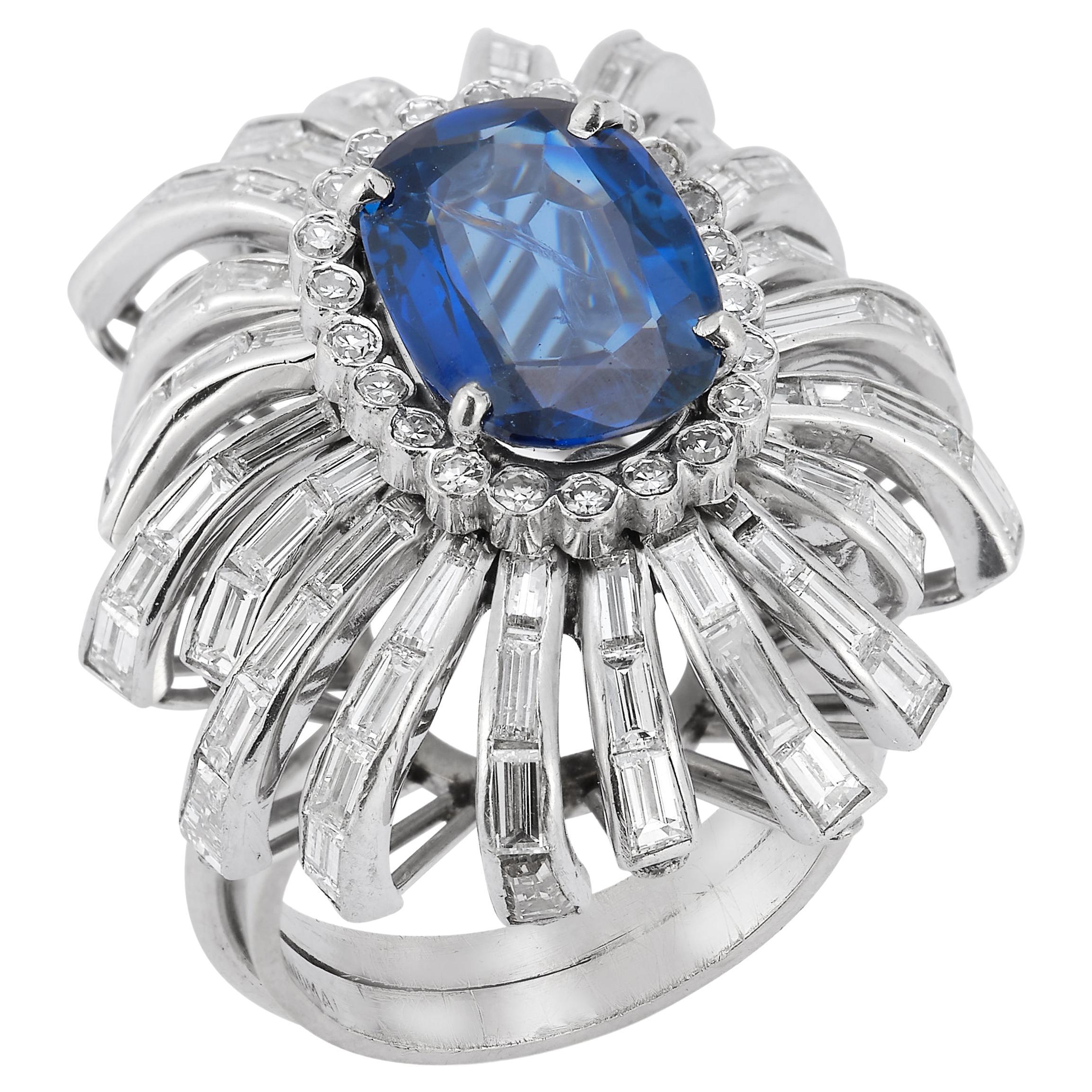 Sapphire & Diamond Cocktail Ring For Sale