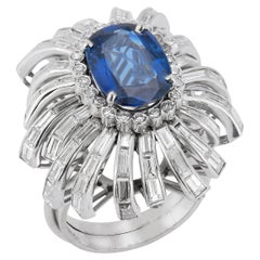 Retro Sapphire & Diamond Cocktail Ring