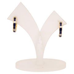 sapphire diamond creool earrings 18 k