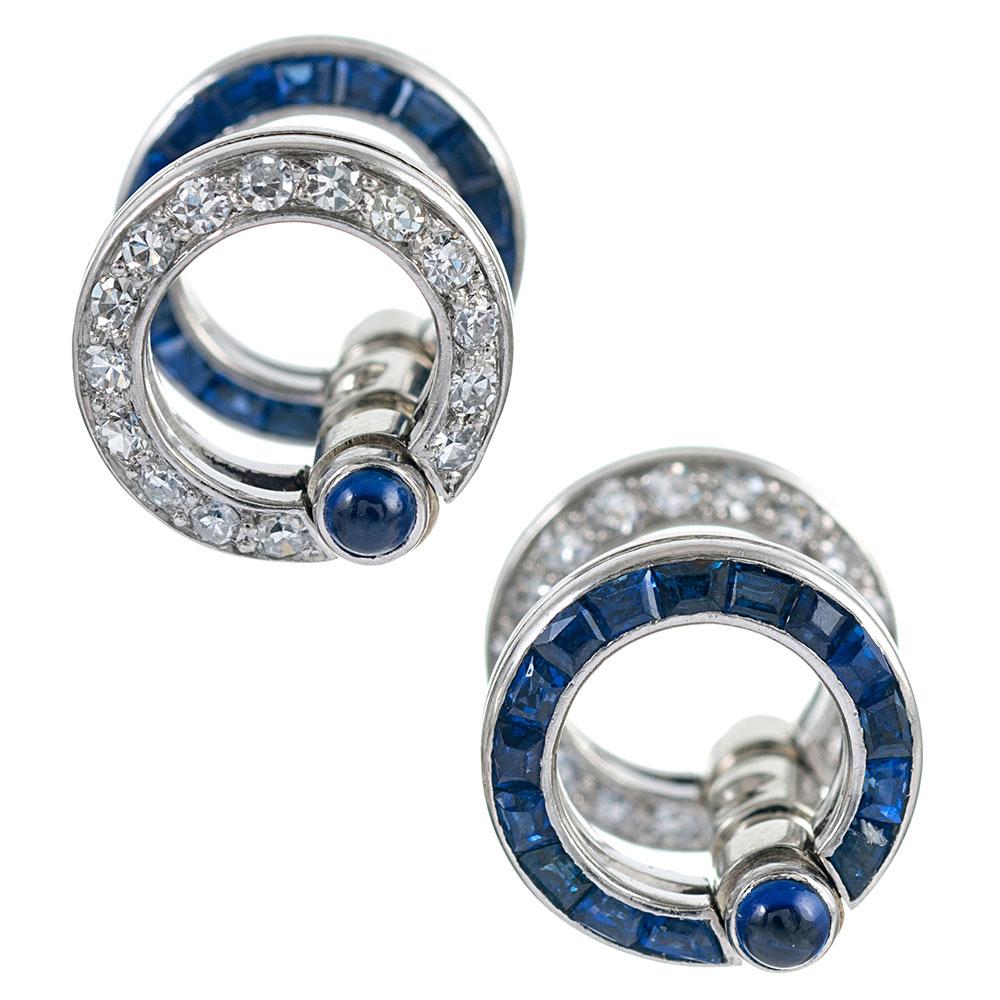 Men's Sapphire and Diamond “Day-to-Night” Cufflinks