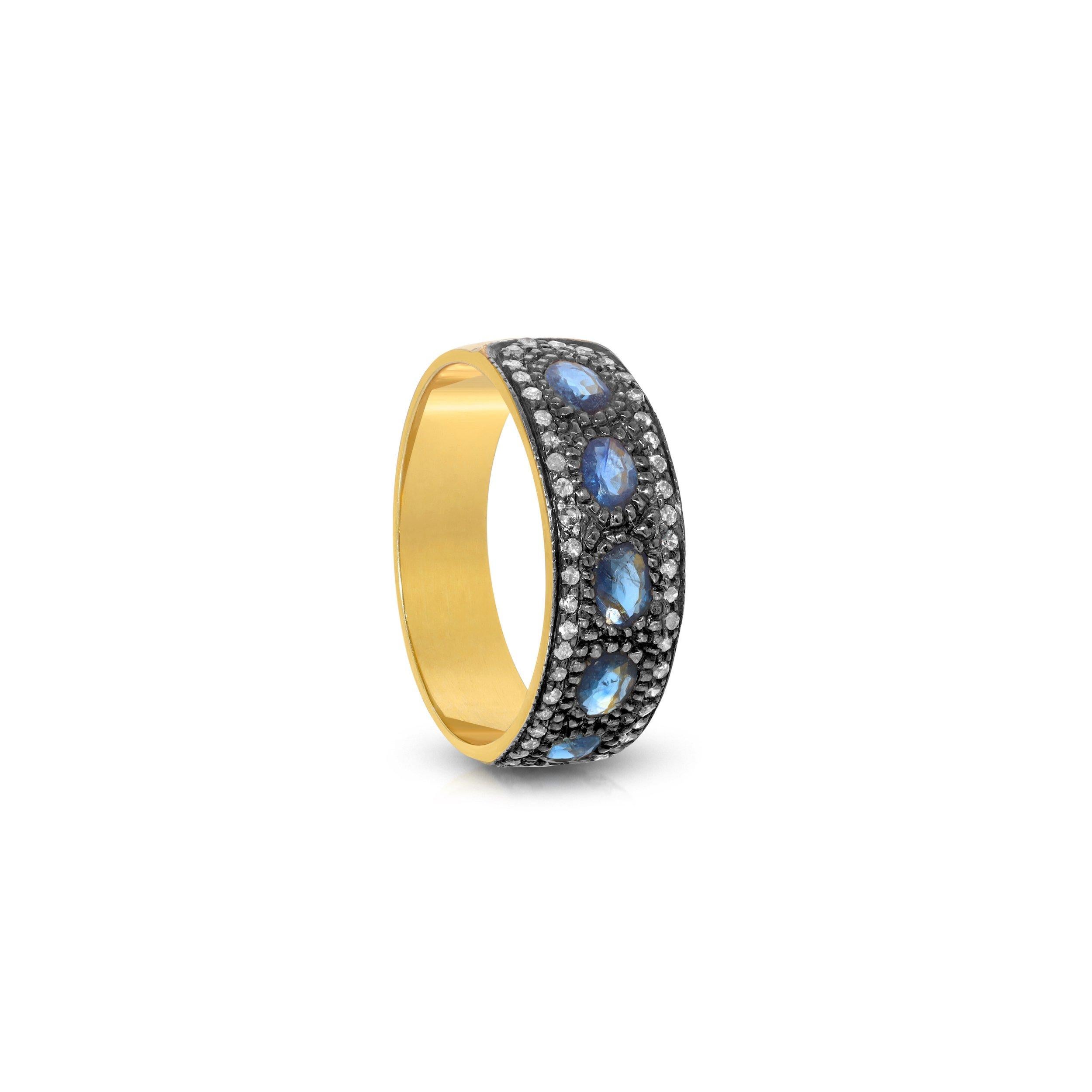 Demi Mogul-Ring mit Saphir und Diamant (Gemischter Schliff) im Angebot