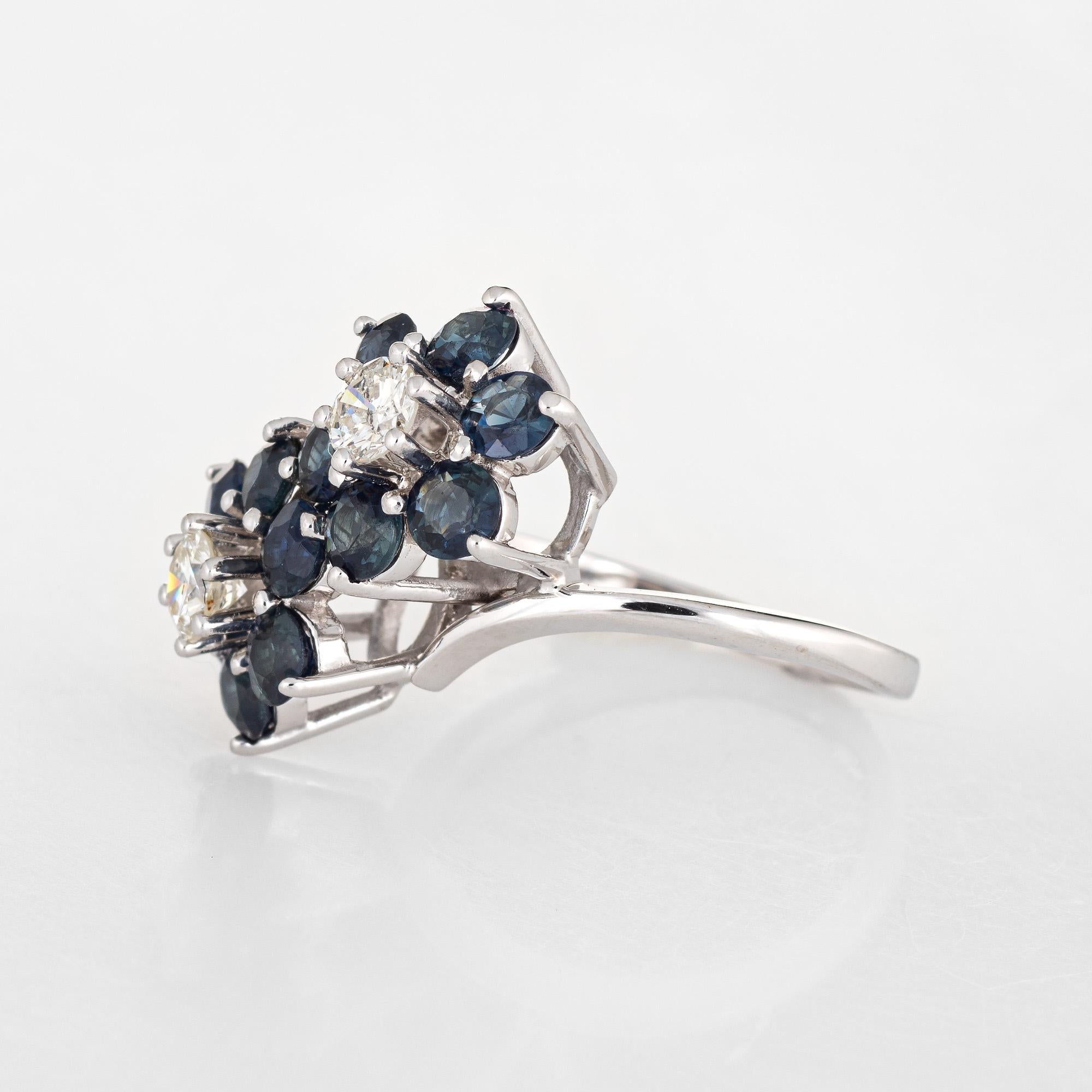 vintage sapphire and diamond flower ring