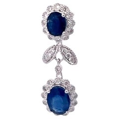 Sapphire Diamond Drop Earrings 18K