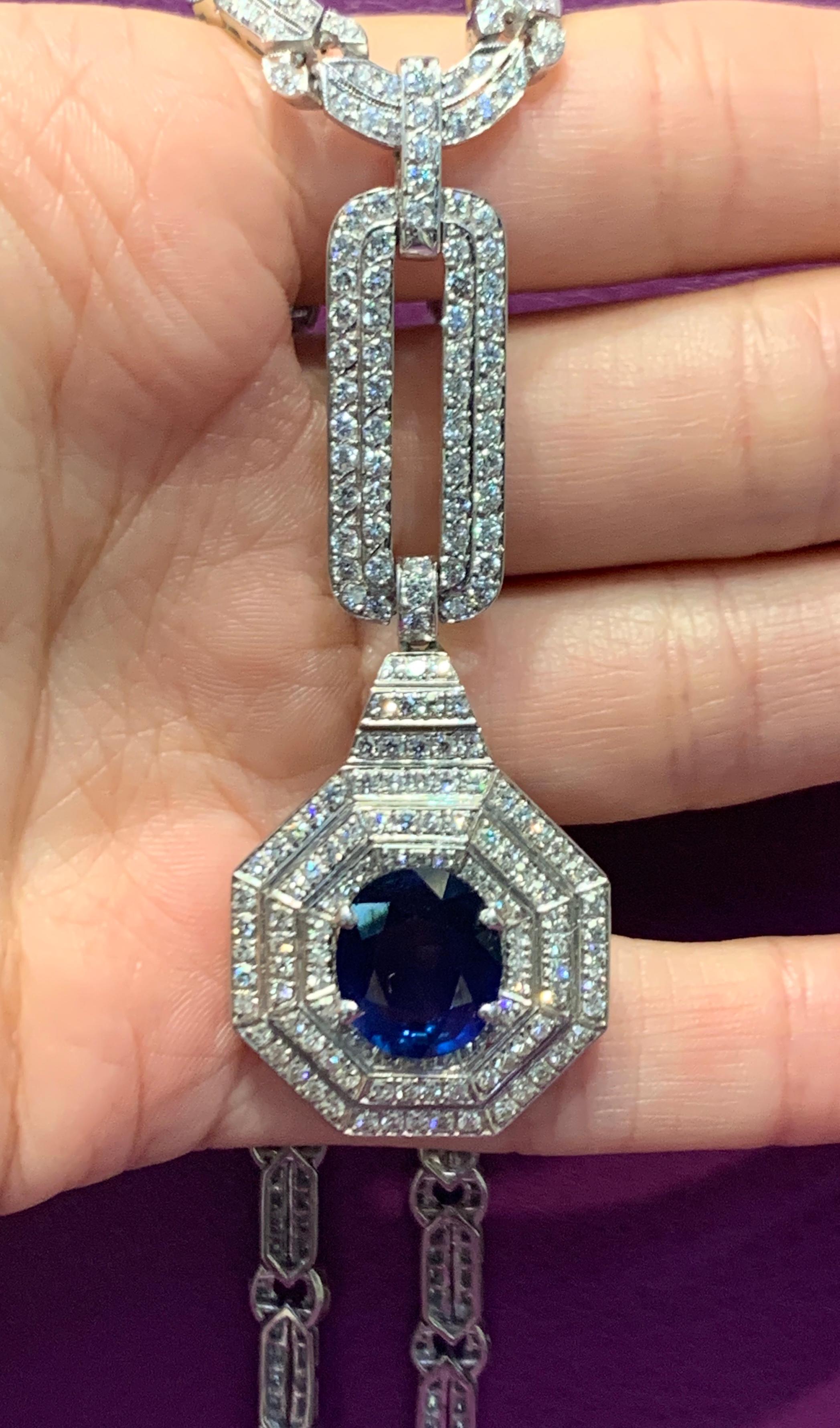 big sapphire necklace