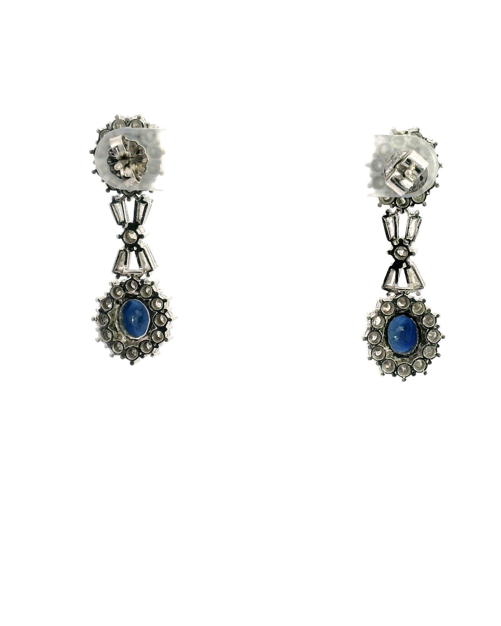 Orecchini con diamante e zaffiro In condizioni buone in vendita a Sausalito, CA