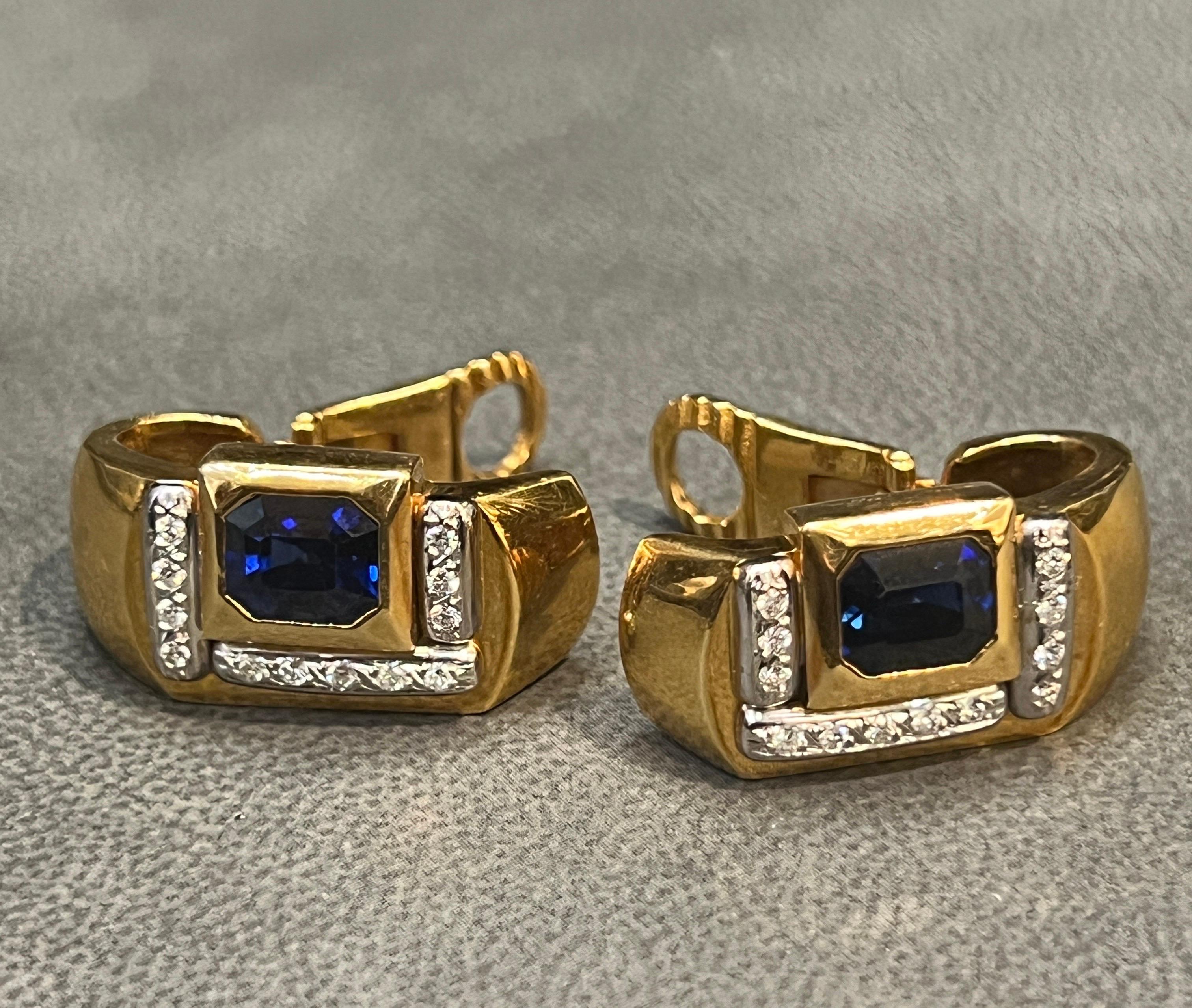 Women's Sapphire & Diamond Earrings For Sale