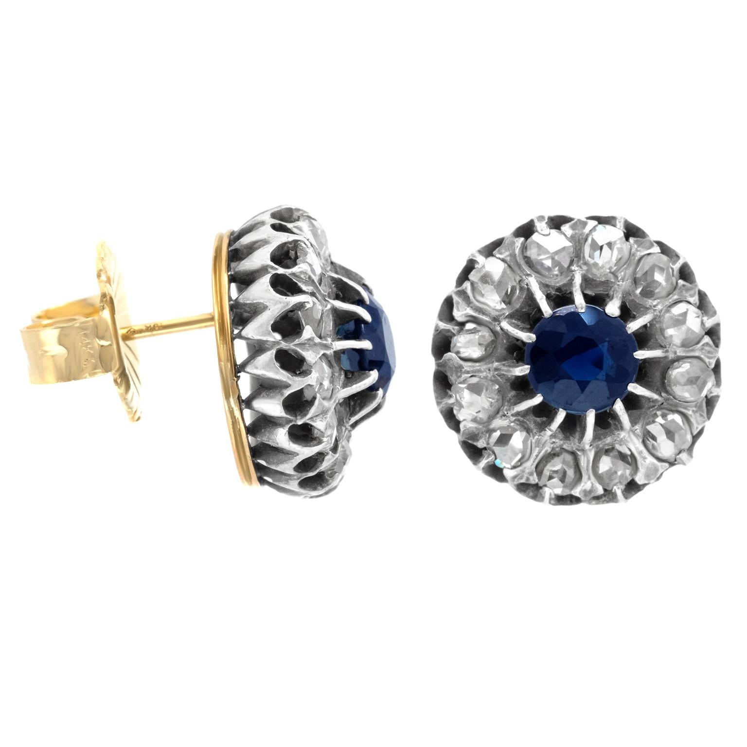 Women's Sapphire & Diamond Earrings For Sale