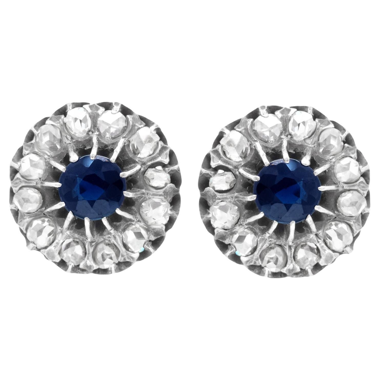 Sapphire & Diamond Earrings For Sale