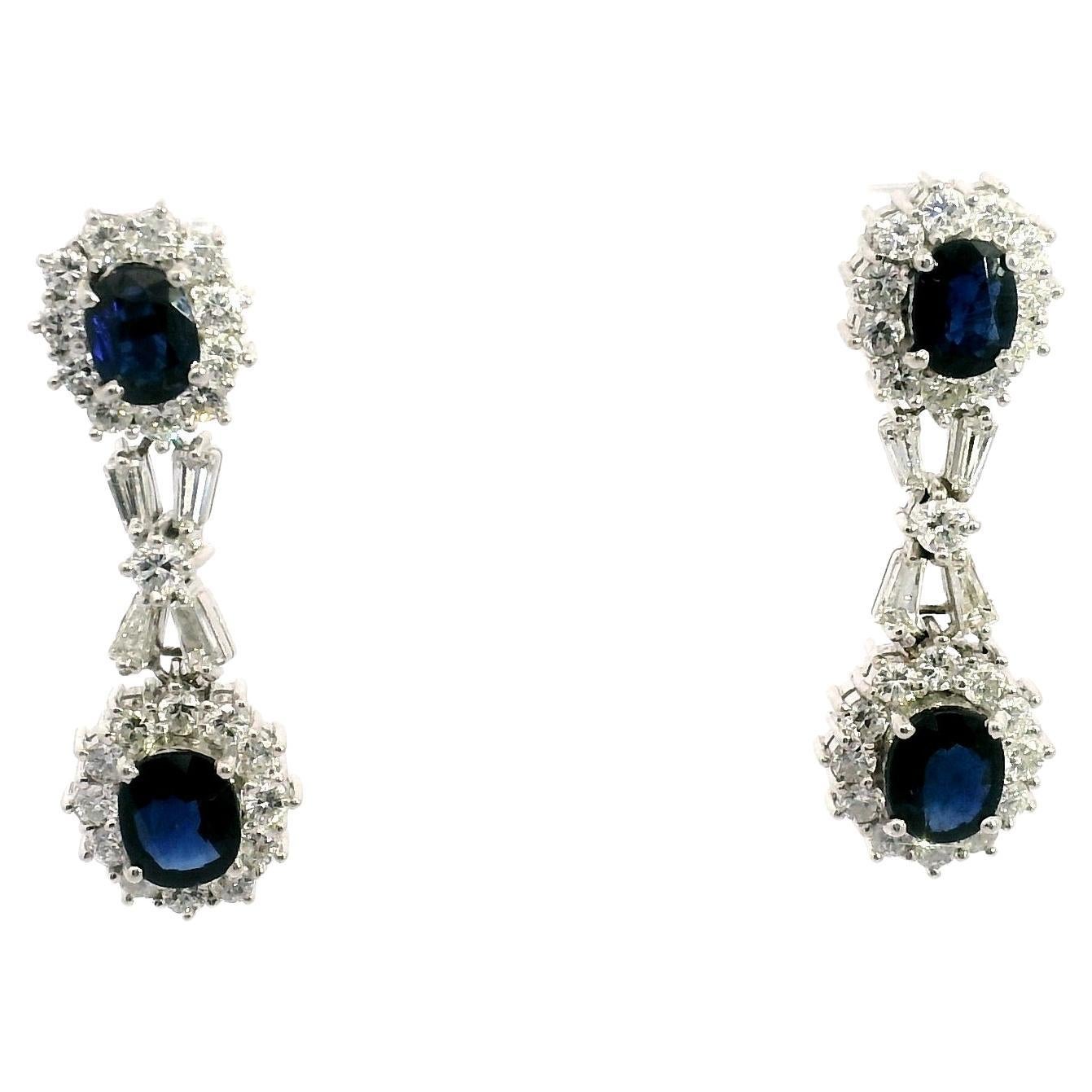 Orecchini con diamante e zaffiro in vendita