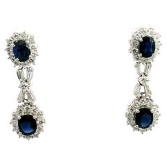 Saphir-Diamant-Ohrringe