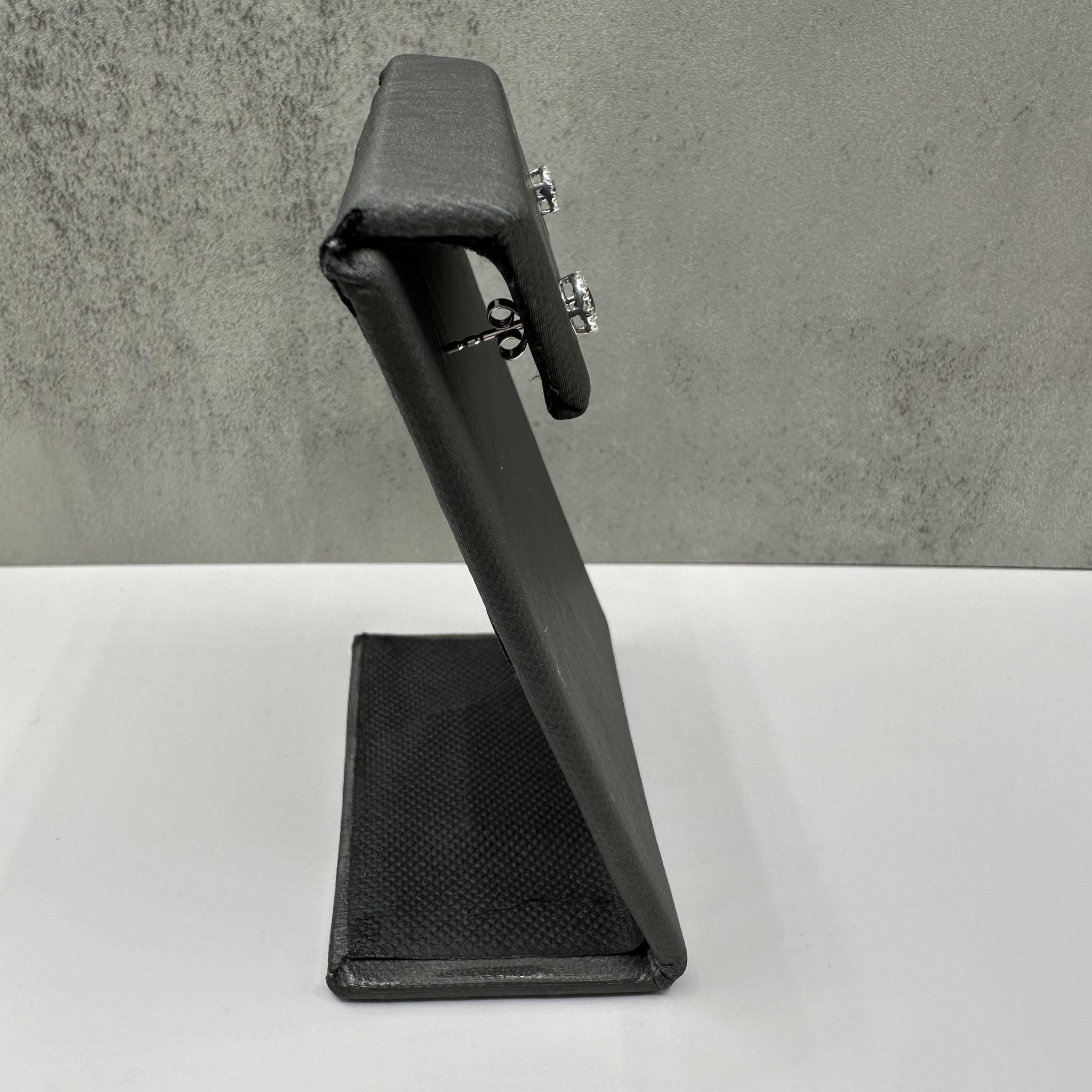 Saphir & Diamant Ohrringe in 14kt Weißgold - 3mm, 0.10ctw, Push Backs, Neu (Rundschliff) im Angebot