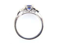 Sapphire Diamond Engagement Ring 1.16ct Designer Venetti 14K BRAND NEW
