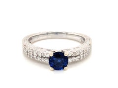 Verlobungsring mit Saphir und Diamant 1,23 Karat 14K Weißgold BRAND NEU