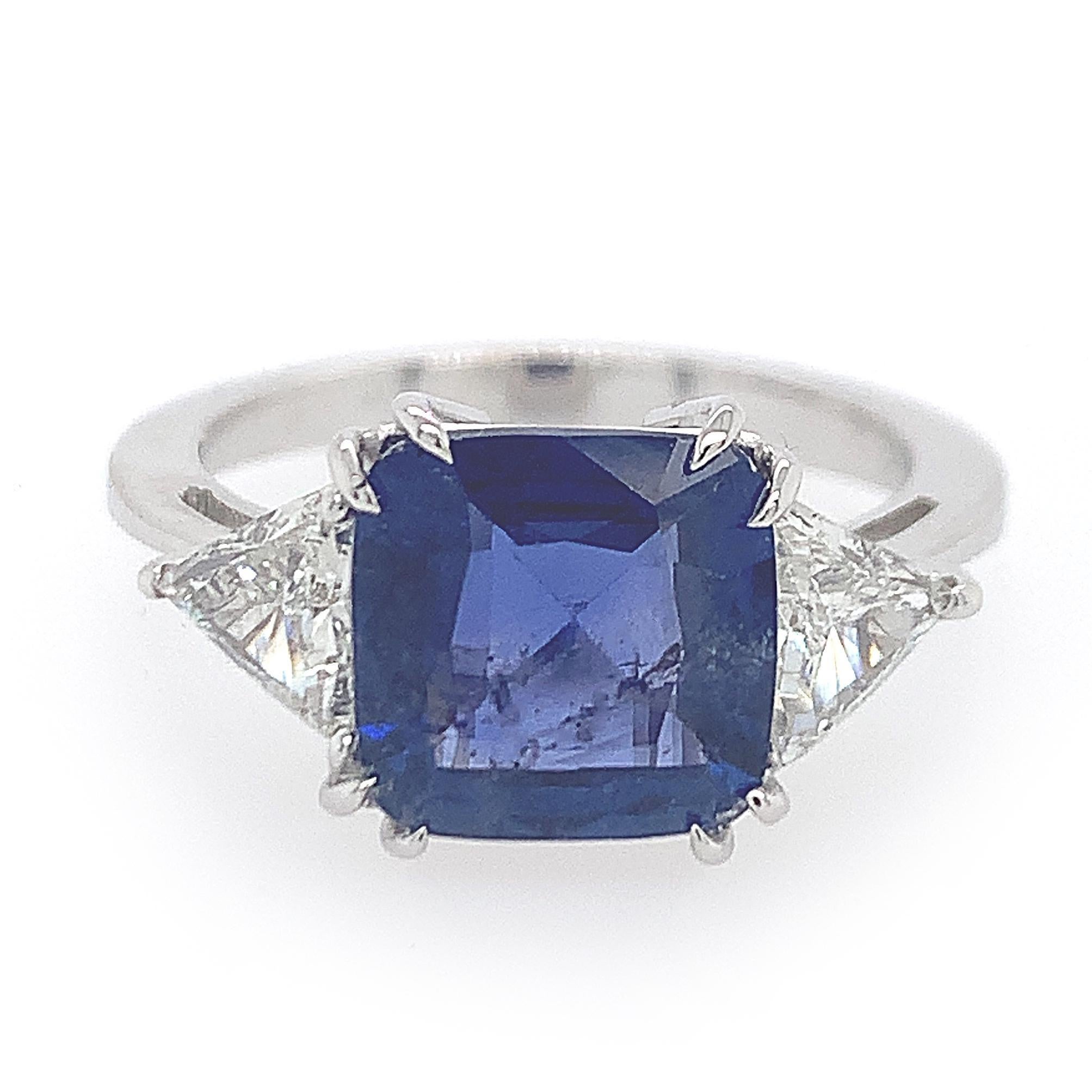 Sapphire Diamond Engagement Ring In Excellent Condition In New York, NY