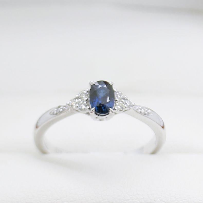 Sapphire & Diamond Engagement Ring, New For Sale 5