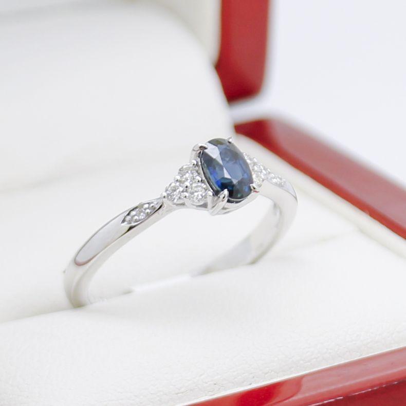 Sapphire & Diamond Engagement Ring, New For Sale 6