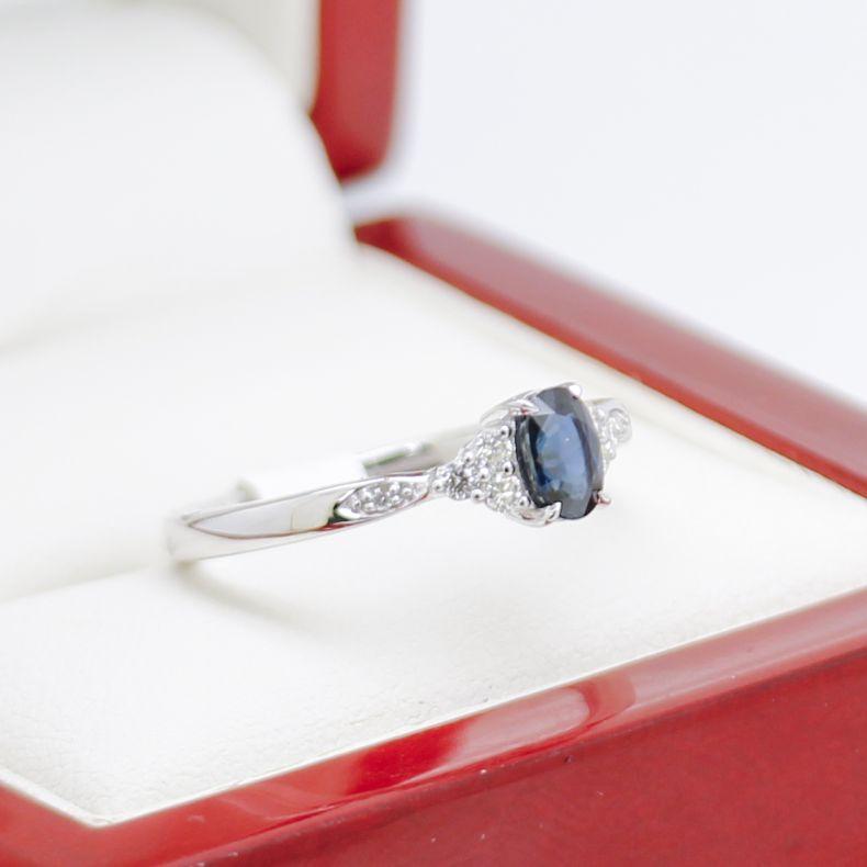Sapphire & Diamond Engagement Ring, New For Sale 1
