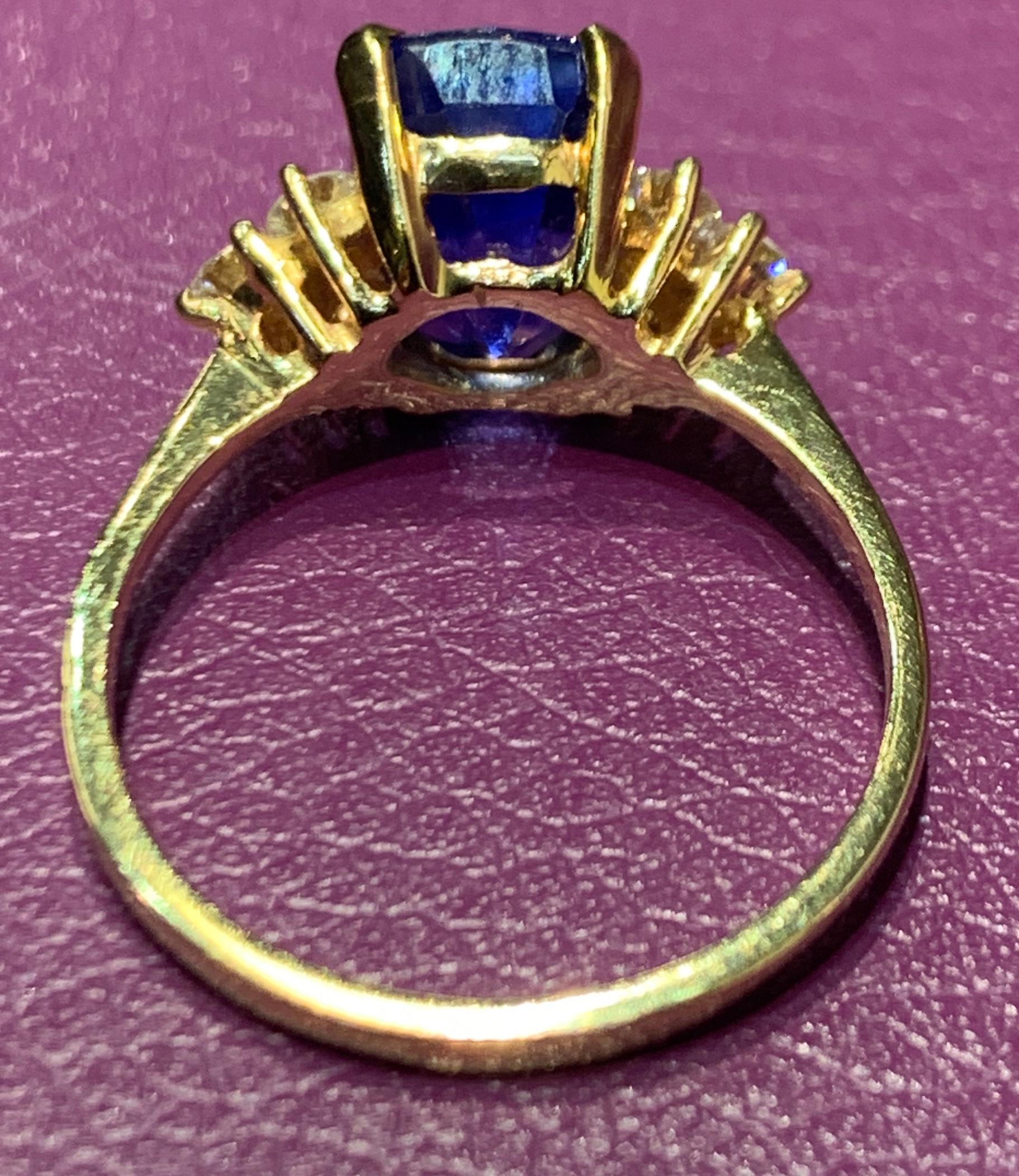 Radiant Cut Sapphire and Diamond Gold Cocktail Ring