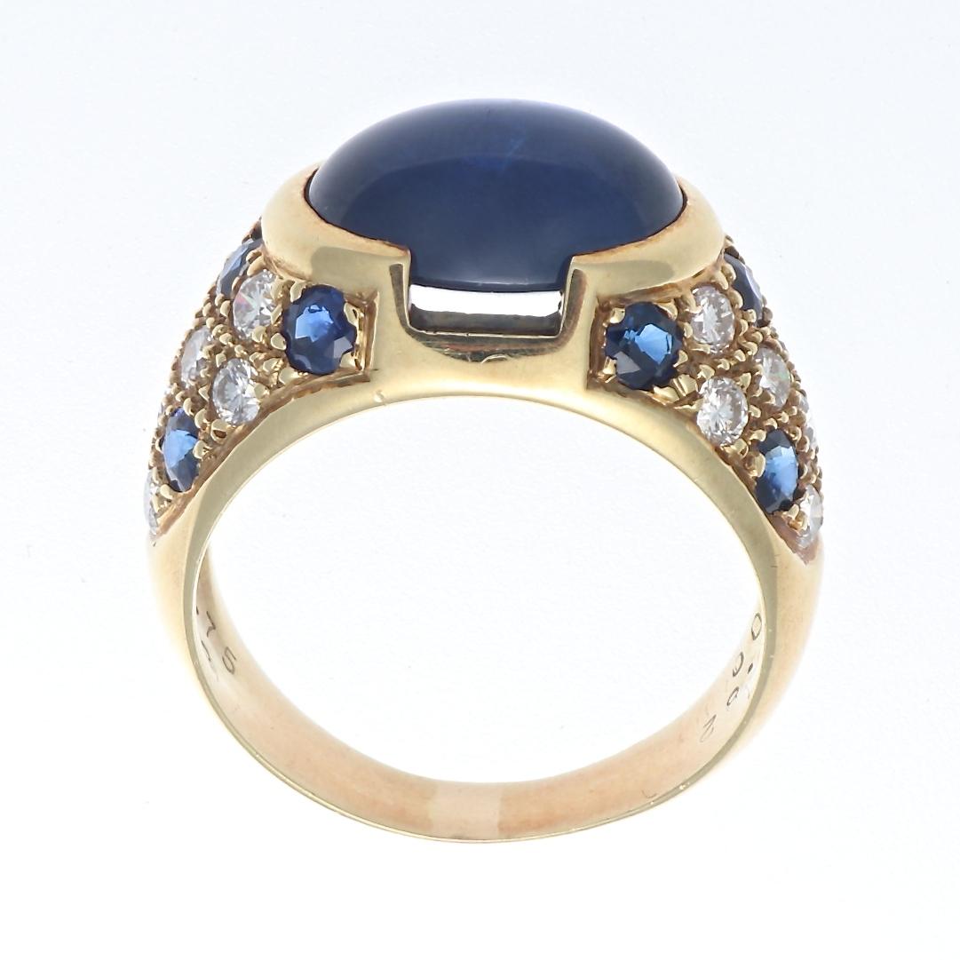 Sapphire Diamond Gold Cocktail Ring In Excellent Condition In Beverly Hills, CA