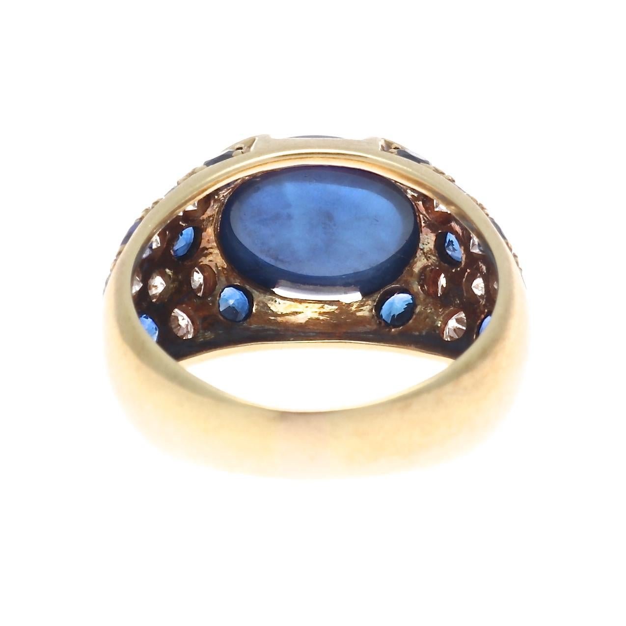 Women's Sapphire Diamond Gold Cocktail Ring