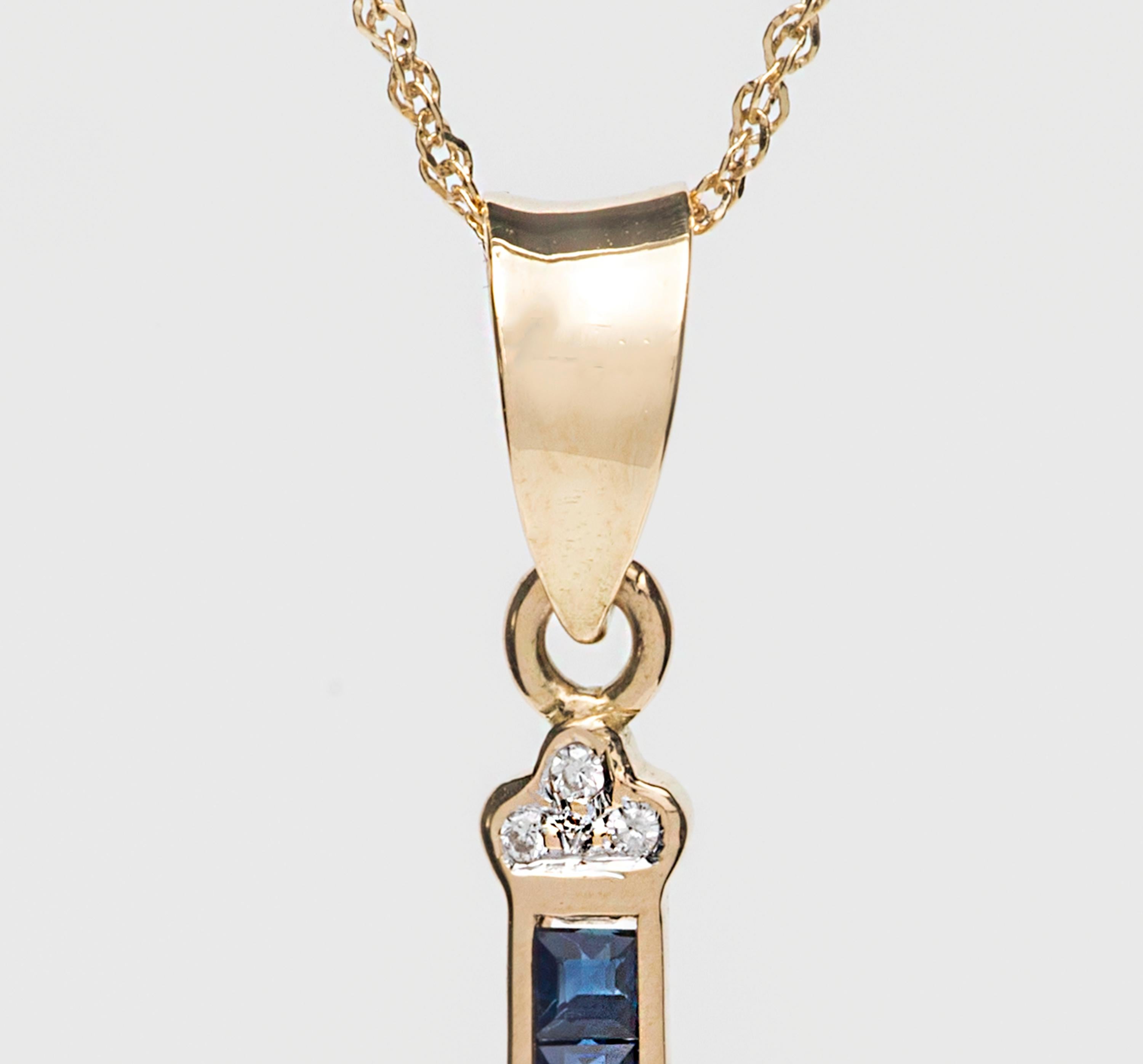 Women's or Men's Sapphire Diamond Gold Cross