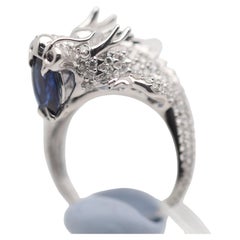 Sapphire Diamond Gold Dragon Ring