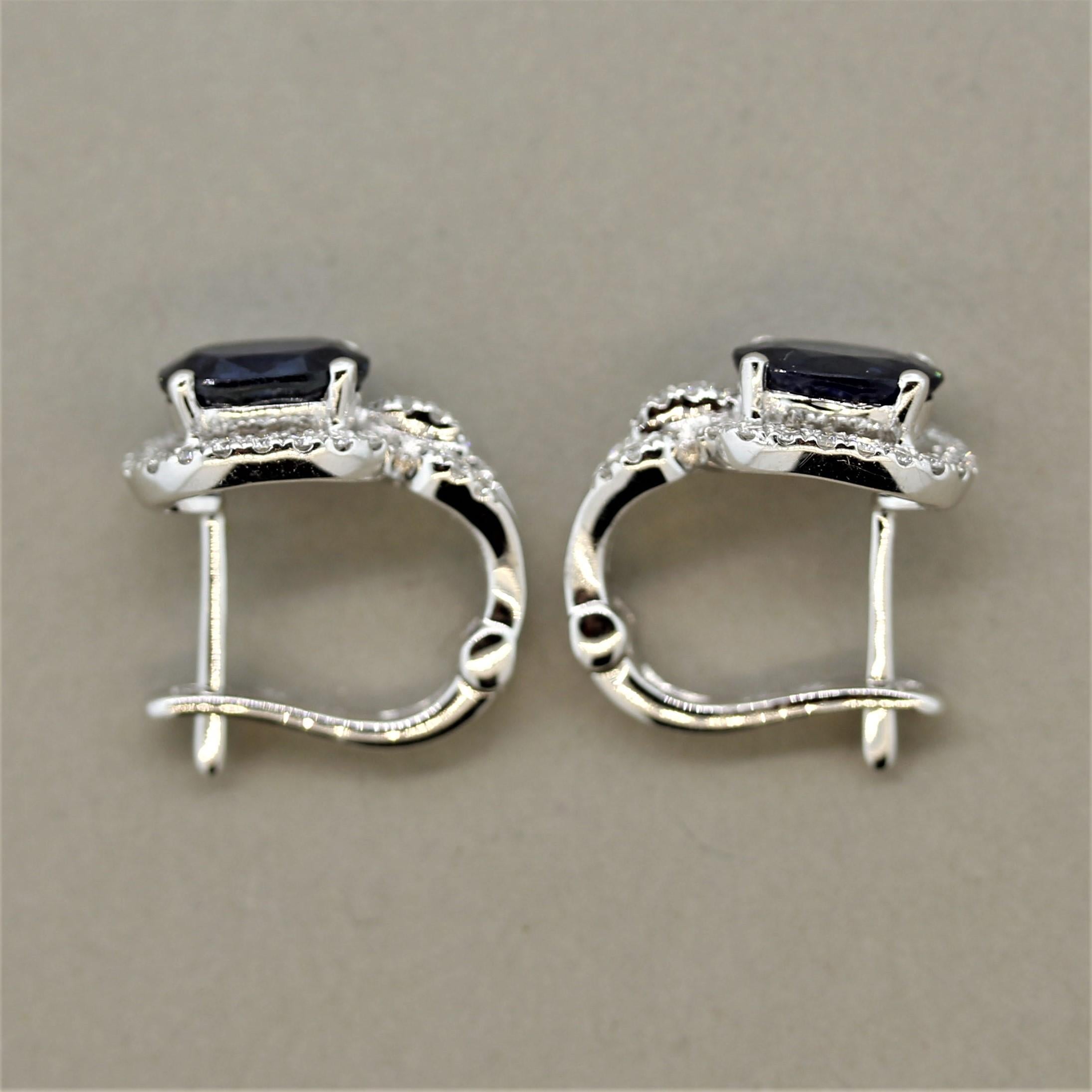 Sapphire Diamond Gold Huggie Earrings 1