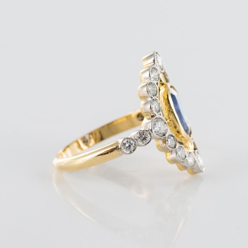 Sapphire Diamond Gold Openwork Ring 5