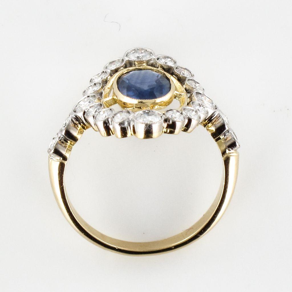 Sapphire Diamond Gold Openwork Ring 9