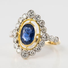 Sapphire Diamond Gold Openwork Ring