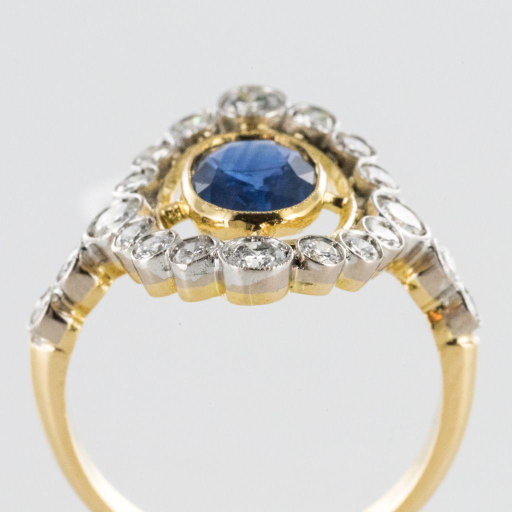 Sapphire Diamond Gold Openwork Ring 2