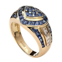 Zafiro Diamante Anillo de Oro