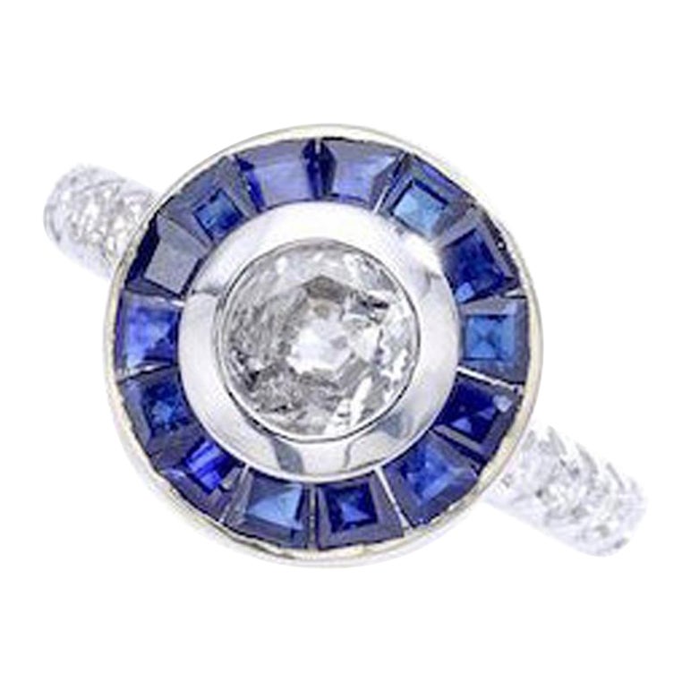 Zafiro Diamante Anillo de Oro en venta