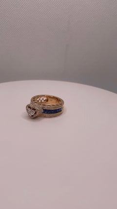 Anillo Corazón Zafiro Diamante