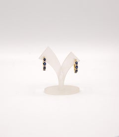 sapphire diamond hoop earrings 18 k gold