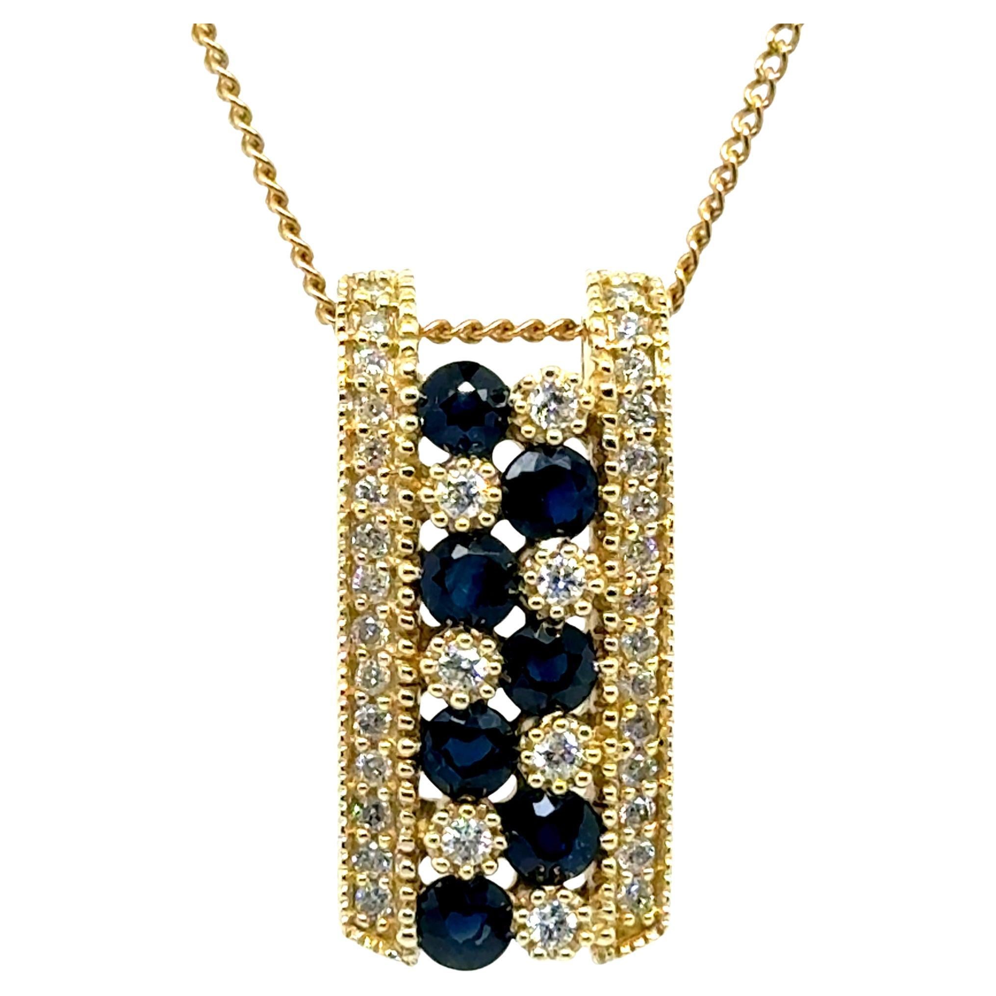 Colgante Zafiro Diamante Escalera 14K Diamante Minado 1 Quilate Piedra de Nacimiento 1ct